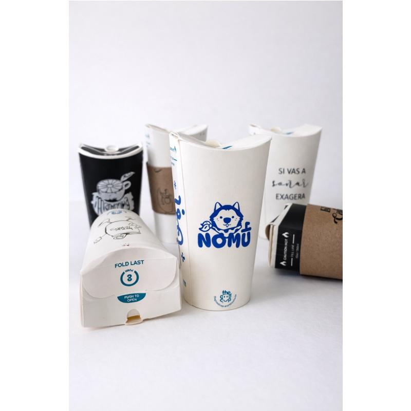 Vaso con Tapa de Papel Blanco